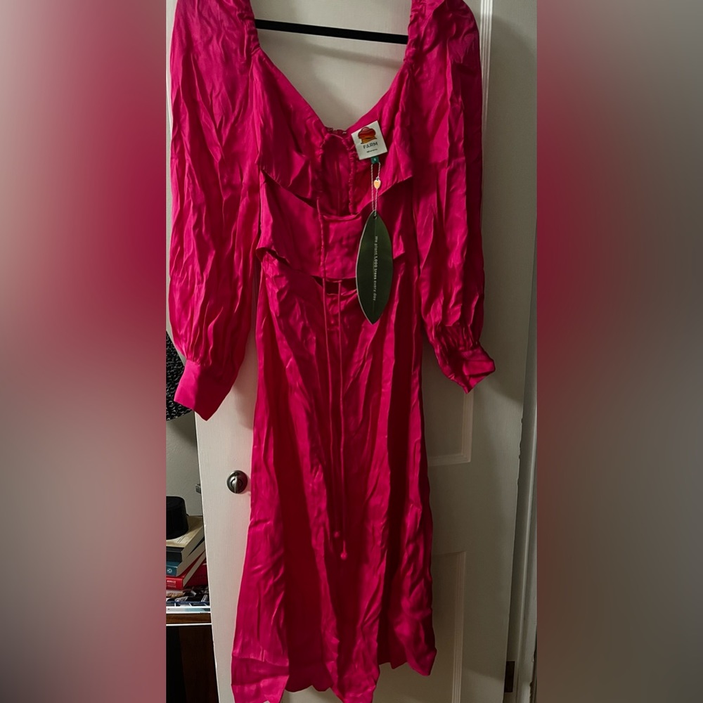 Farm Rio Pink Cut Out Maxi Dress - Size S